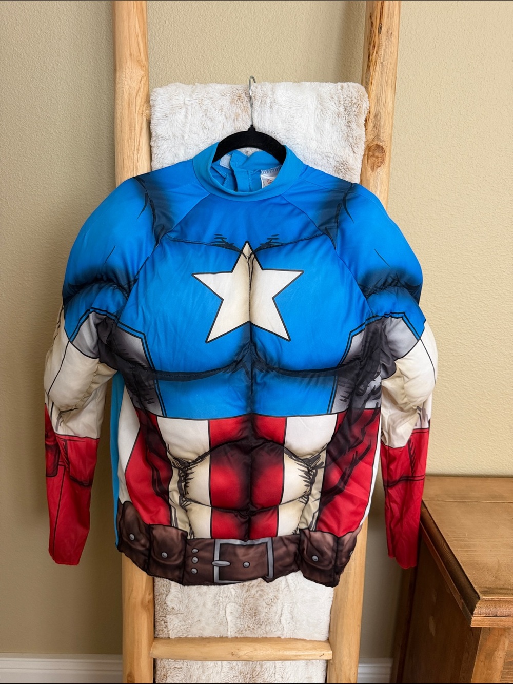 Captain America Muscle Shirt Costume & Face Mask